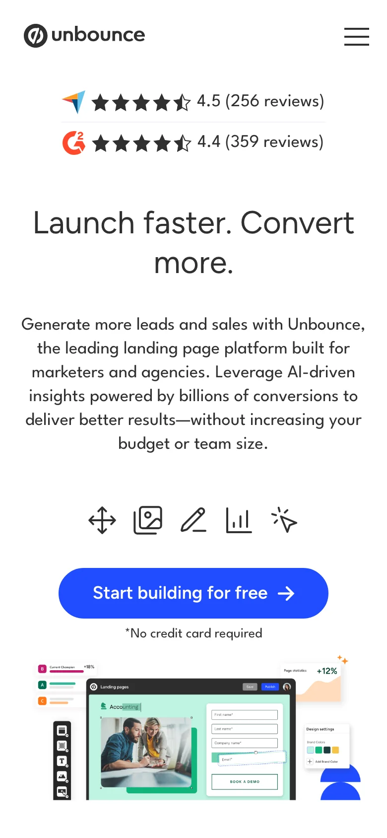 Unbounce — Mobile