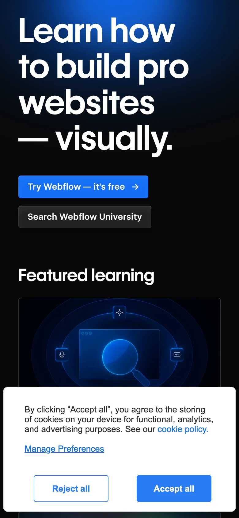 Webflow University — Móvil