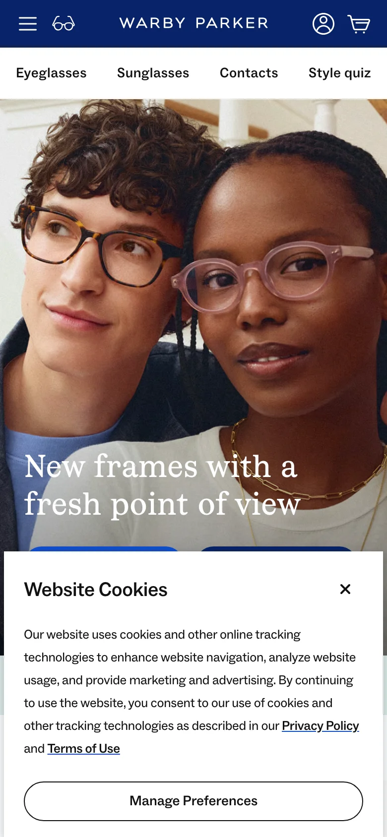 Warby Parker — Móvil