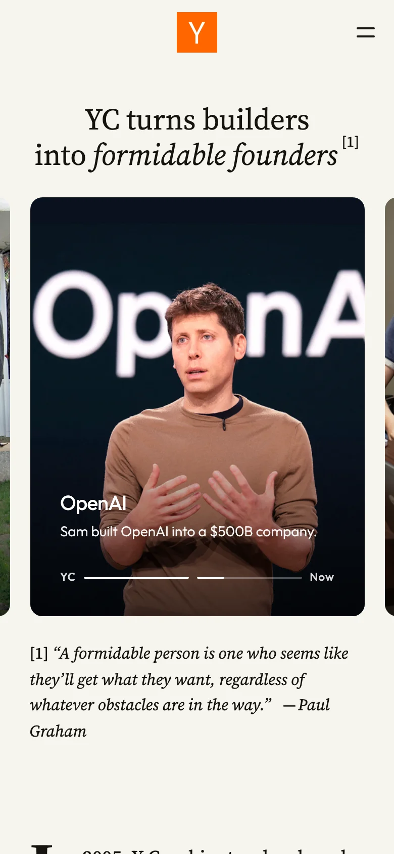 Y Combinator — Móvil